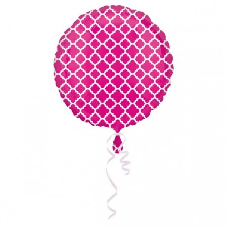 Rosa Mønstrete Folieballong