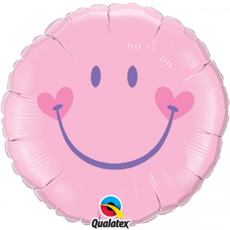 Rosa Smiley Folieballong