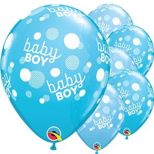 Baby Boy Ballonger Med Prikker