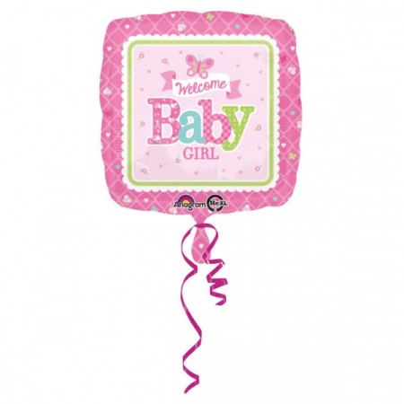 Welcome Baby Girl Folieballong